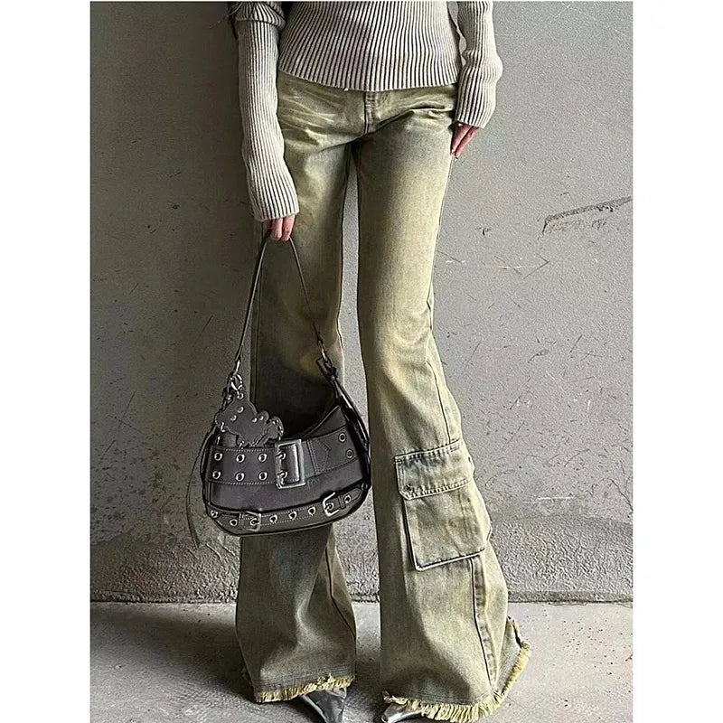 women's chic pantsBlue Jeans Women Wide Leg Pants