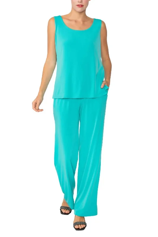 women's elastic waist pantsPerfect Match Set In Jade