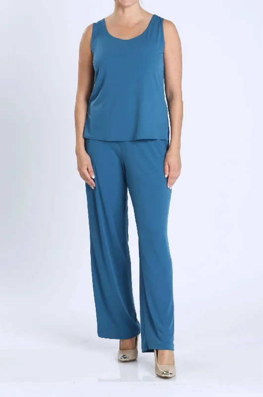 women's embroidered pantsPerfect Match Set In Teal