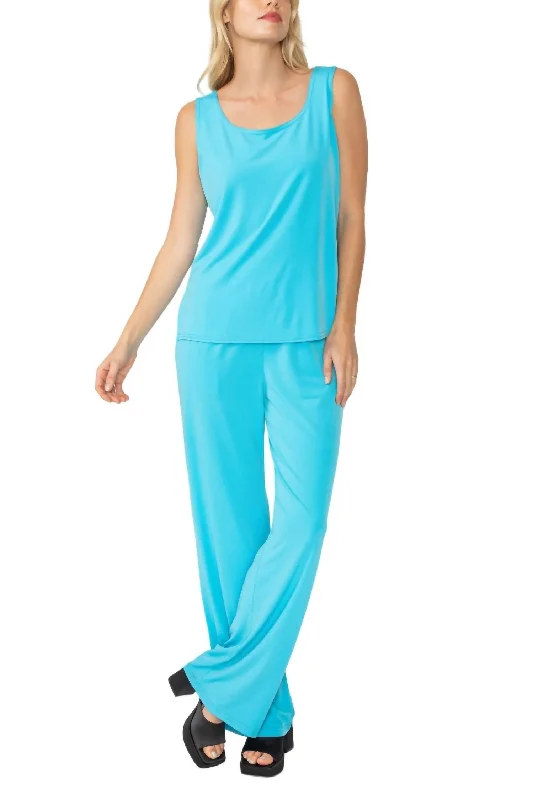 women's zipper pantsPerfect Match Set In Turquoise