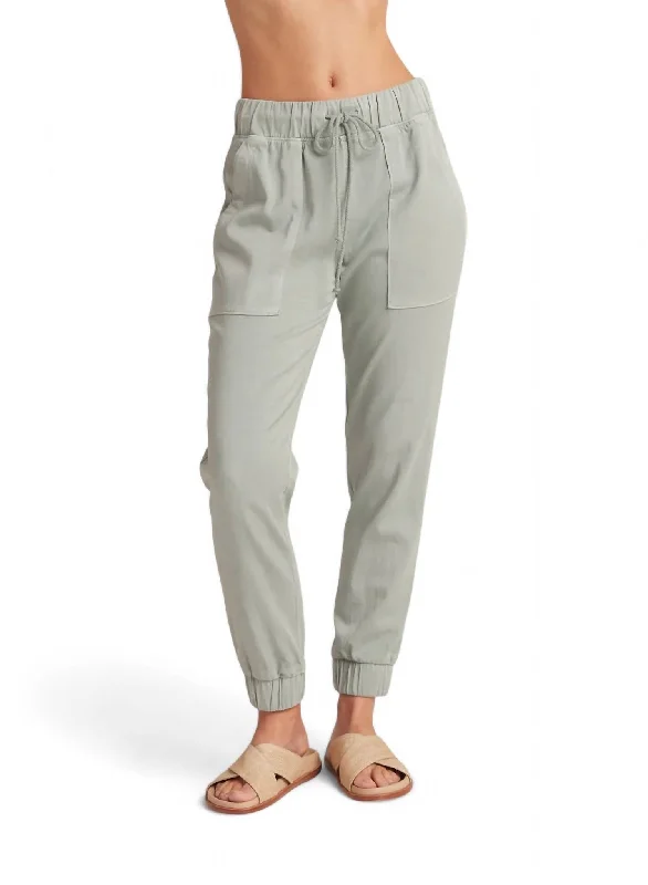 women's lace-up pantsPocket Jogger In Oasis Green