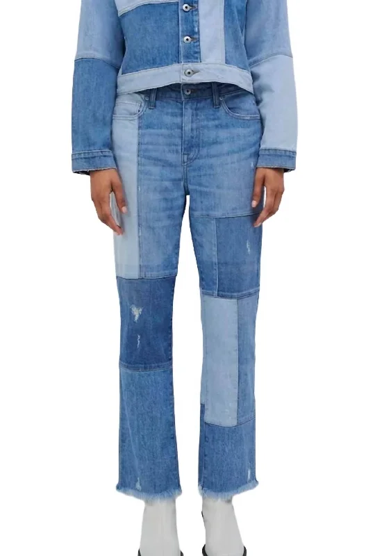 women's wedding pantsRiver High Rise Straight Jeans In Patchwork