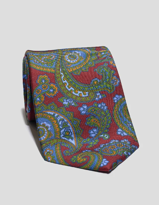 women's vintage dressesPRINTED PAISLEY TIE - BURGUNDY