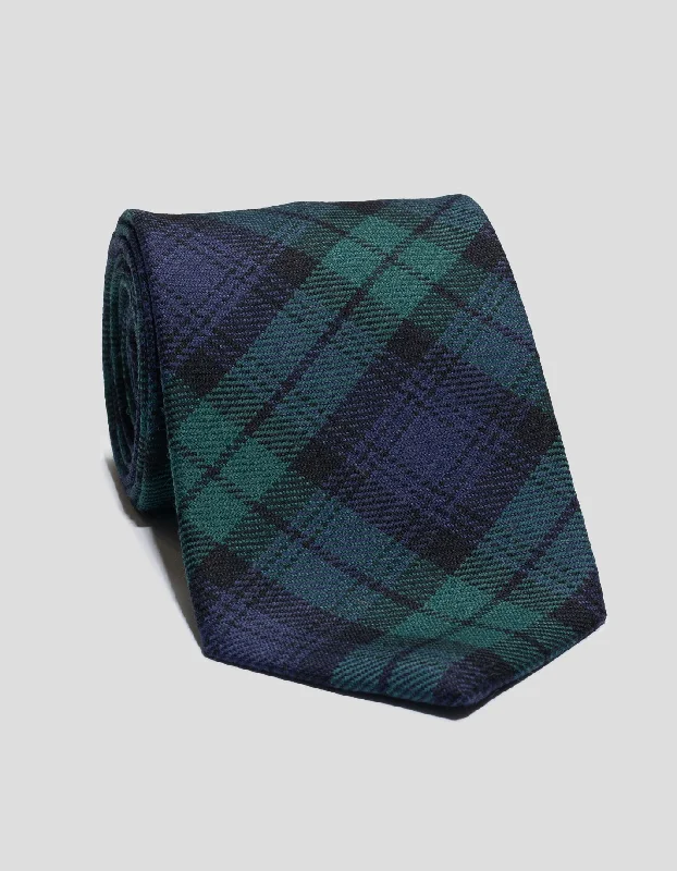 women's bespoke dressesWOOL TARTAN TIE - BLACKWATCH