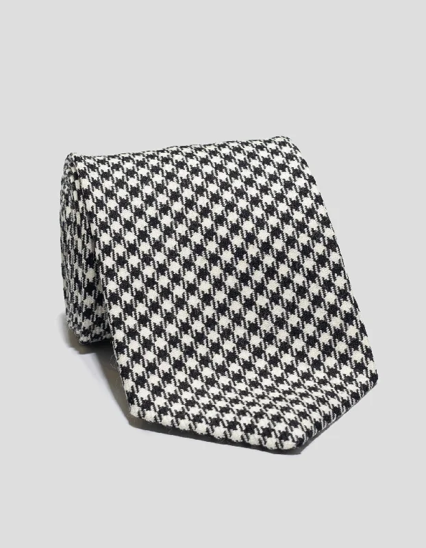 women's stretchy dressesWOOL TARTAN TIE - HOUNDSTOOTH