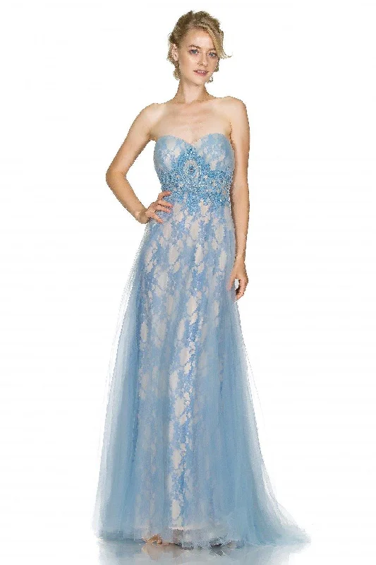 women's ruffle dressesCinderella Divine CD003 Prom Long Lace Dress