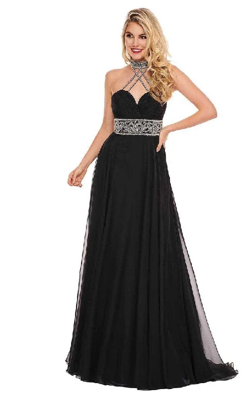 women's sleeveless dressesRachel Allan Long Halter Prom Chiffon Dress 6421