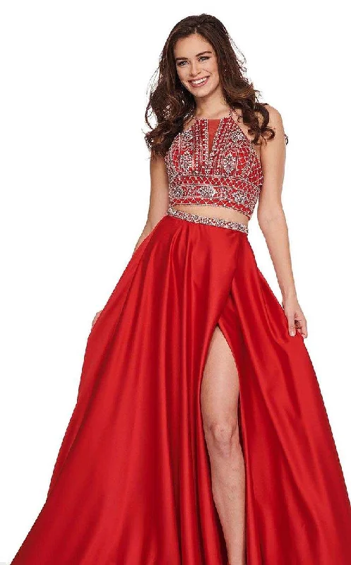 women's stylish dressesRachel Allan Prom Long Halter Formal Dress 6497