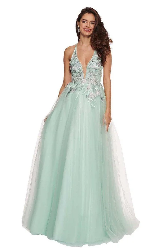 women's hourglass figure dressesRachel Allan Long Halter Prom Floral Ball Gown 6587