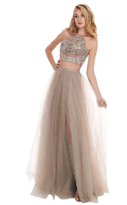 women's apple-shaped body dressesRachel Allan Prom Halter Long Prom Dress 6596