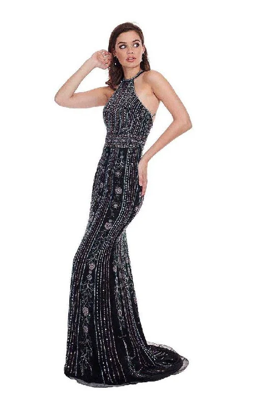 women's stretch dressesRachel Allan Prom Long Halter Formal Dress 6625