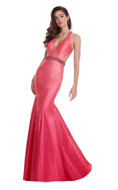 women's cold-shoulder dressesRachel Allan Long Halter Mermaid Prom Dress 6413