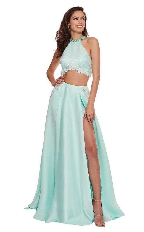 women's glam dressesRachel Allan Prom Two Piece Halter Long Dress 6533