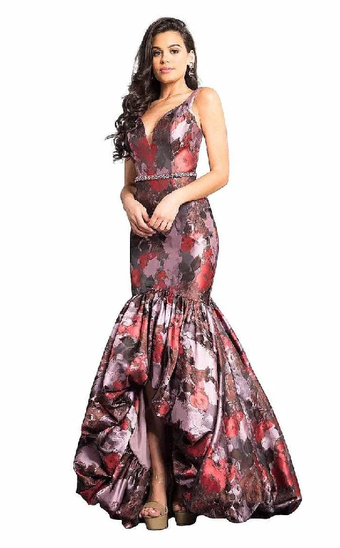 women's trendy dressesRachel Allan High Low Floral Mermaid Prom Gown 8357