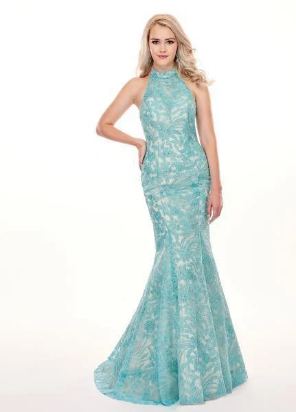 women's cotton dressesRachel Allan Long Halter Mermaid Prom Dress 6496