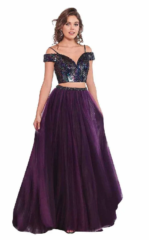 women's cocktail dressesRachel Allan Long Off Shoulder Prom Dress 6488