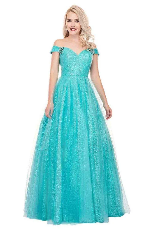 women's maximalist dressesRachel Allan Prom Long Off Shoulder Ball Gown 6530