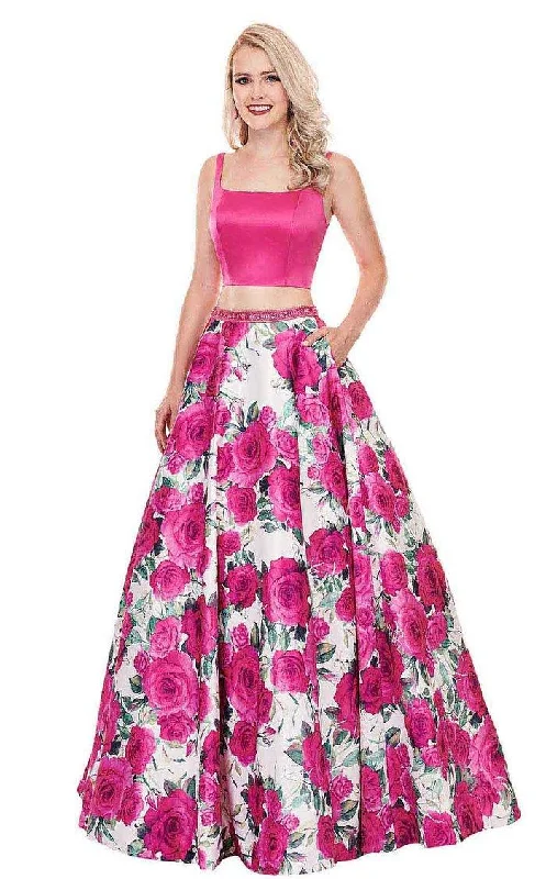 women's bespoke dressesRachel Allan Prom Long 2 Piece Floral Ball Gown 589