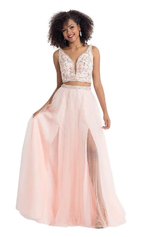 women's fair-trade dressesRachel Allan Prom Two Piece Beaded Long Dress 6118