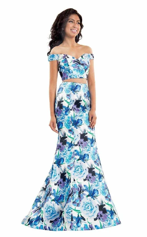 women's sheath dressesRachel Allan Long Two Piece Prom Floral Dress 6127