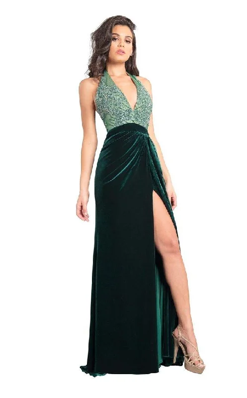 women's evening dressesRachel Allan Prom Long Beaded Halter Dress 8345