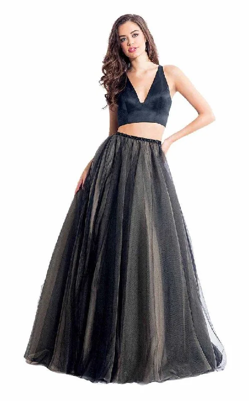 women's minimalist dressesRachel Allan Two Piece Prom Long Formal Dress 6065