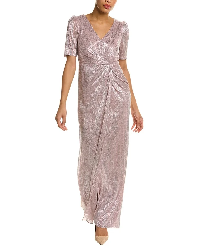 women's wedding guest dressesAdrianna Papell Metallic Gown