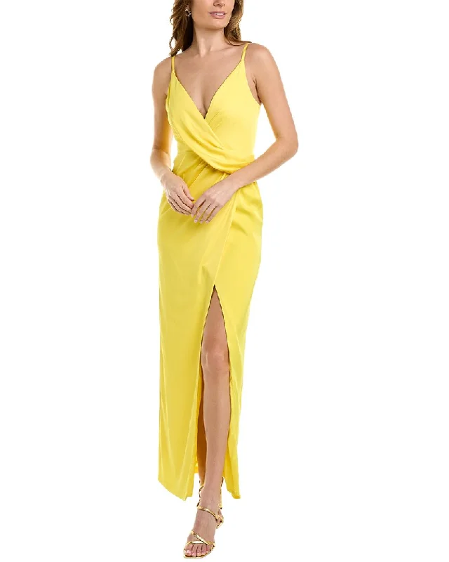 women's breathable dressesAidan by Aidan Mattox V-Neck Draped Gown