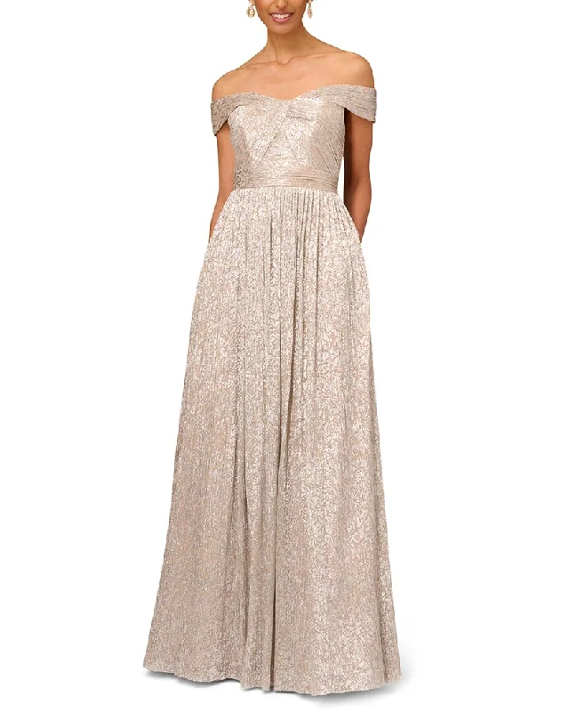 women's high-end dressesAidan Mattox Off The Shoulder Gown