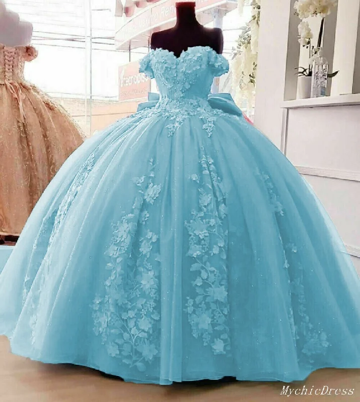 women's cocktail dresses2025 Ball Gown Lace Blue Quinceanera Dresses Beaded Sweetheart Quince Dress