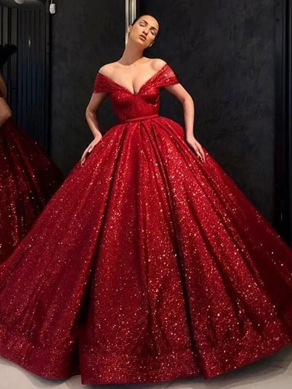 women's handmade dressesFloor-Length 2025 Ball Gown Off the Shoulder Plus Size Burgundy Quince Dresses