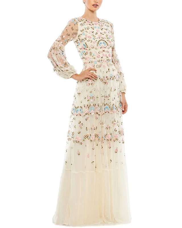 women's floral dressesMac Duggal A-Line Gown