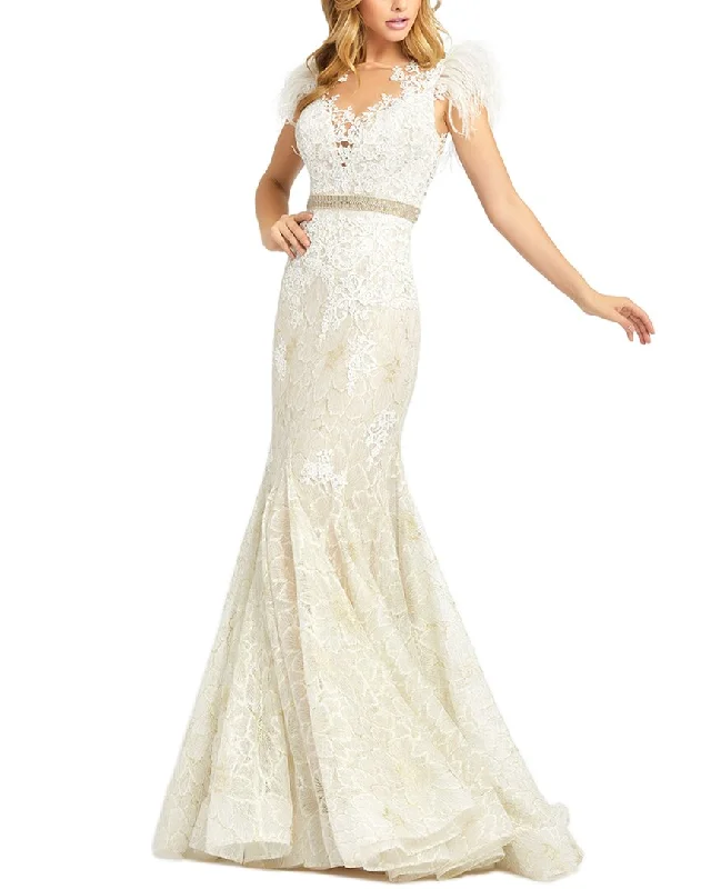 women's chiffon dressesMac Duggal Trumpet Gown