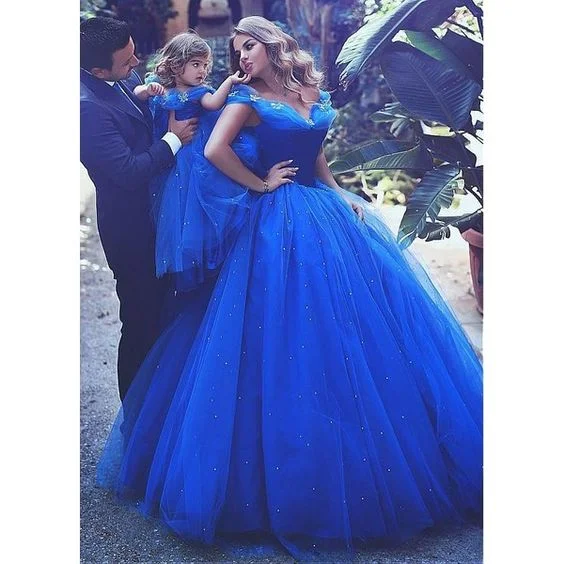 women's bridesmaid dressesPrincess 2025 Royal Blue Quinceanera Dresses Ball Gown Tulle Sweet 16 Dresses