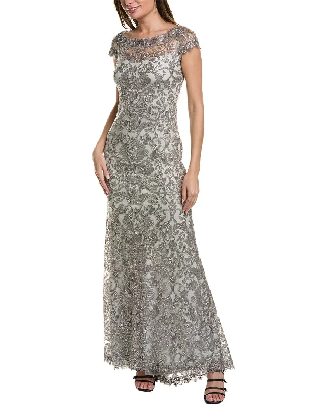 women's fashionable dressesTadashi Shoji Embroidered Gown