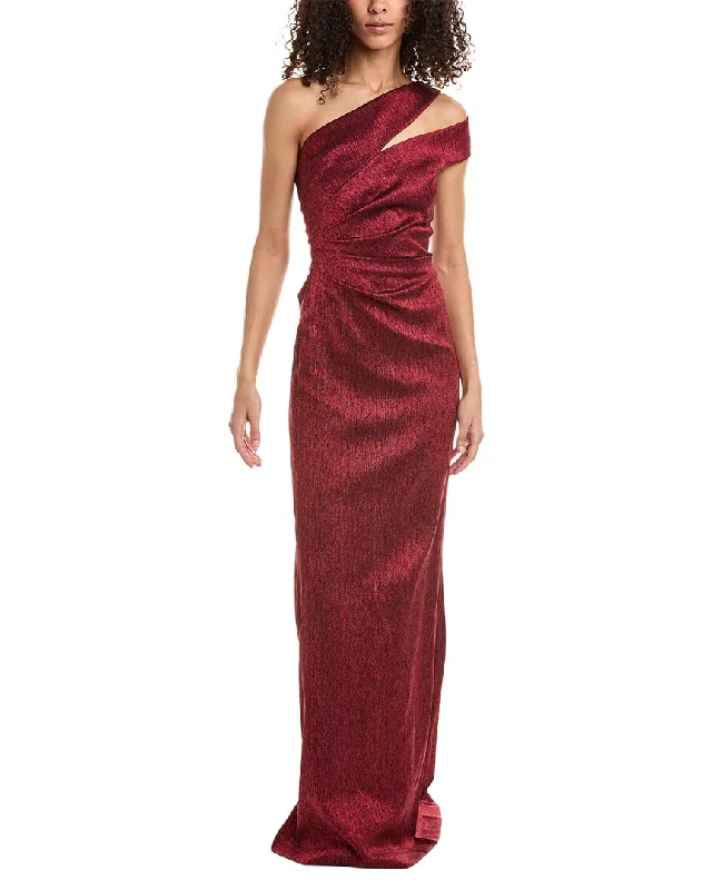 women's trendy dressesTeri Jon by Rickie Freeman One-Shoulder Gown