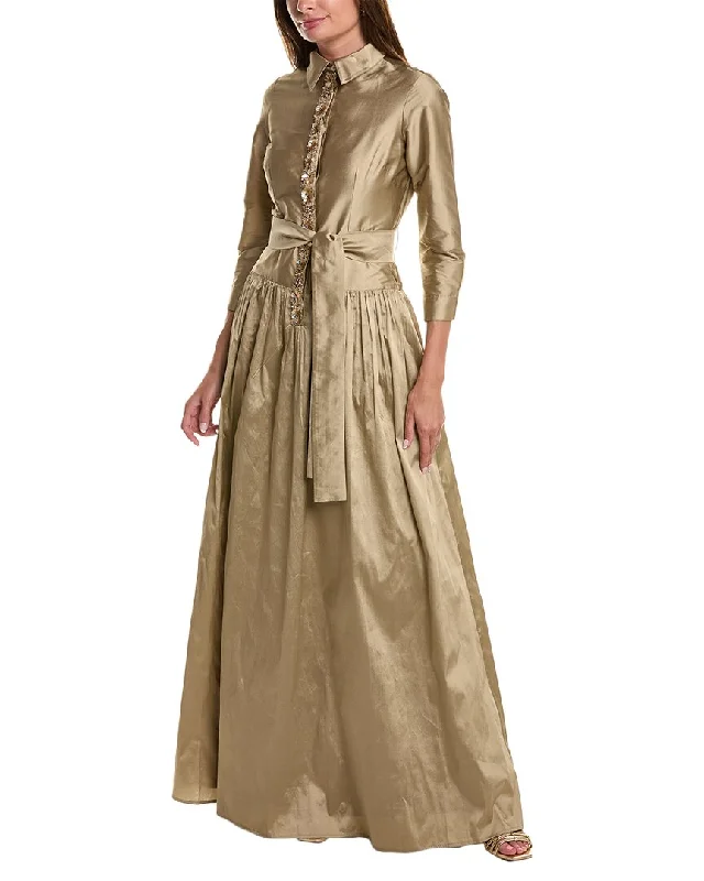 women's mini dressesTeri Jon by Rickie Freeman Taffeta Shirt Gown